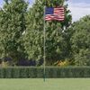 vidaXL US Flag and Pole 6.23 m Aluminium