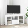 vidaXL Corner LED TV Cabinet High gloss White 100 x 40 x 50 cm