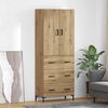 vidaXL Highboard Artisan Oak 69.5 x 34 x 180 cm Engineered Wood