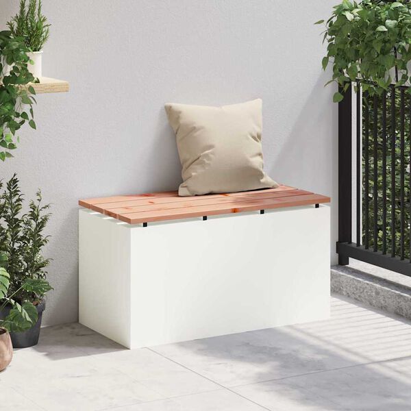 vidaXL Garden Bench White 80 x 40 x43 cm Steel