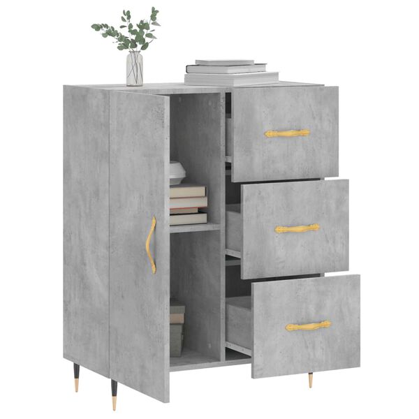vidaXL Sideboard Concrete Grey 69.5x34x90 cm Engineered Wood