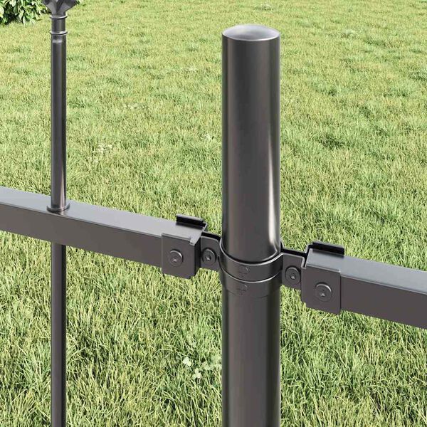 vidaXL Garden Fence Grey 6.8 x 0.8 m Powder-coated steel