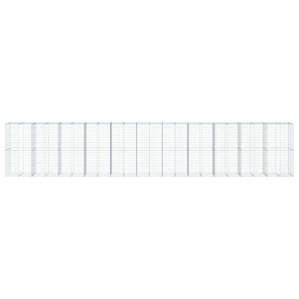 vidaXL Gabion Basket with Cover 1100x100x200 cm Galvanised Iron