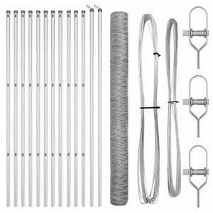 vidaXL Fence Post Silver