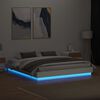 vidaXL Bed Frame with LED without Mattress White 200x200 cm