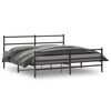 vidaXL Metal Bed Frame without Mattress with Footboard Black 193x203cm