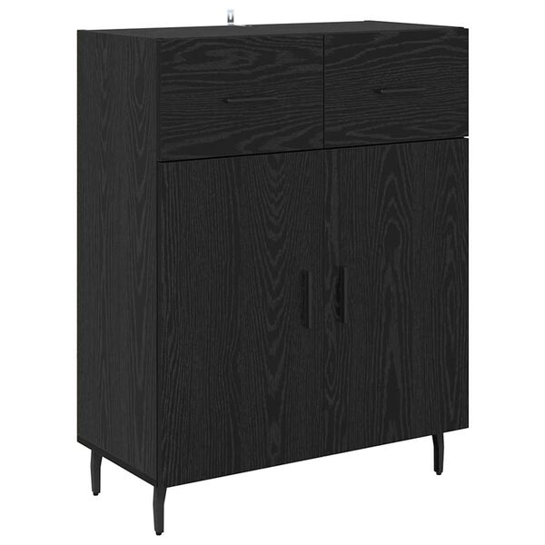 vidaXL Sideboard Black Oak 69.5 x 34 x 90 cm Engineered Wood