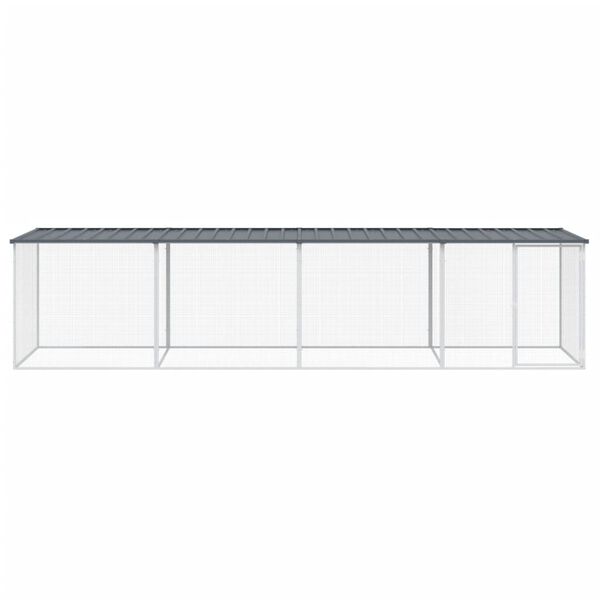 vidaXL Chicken Cage with Roof Anthracite 403x98x90 cm Galvanised Steel