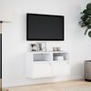 vidaXL TV Wall Cabinets with LED Lights 2 pcs White 41x31x45 cm