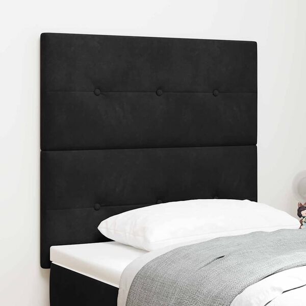vidaXL LED Headboard with LED Strip Lights Black 100 cm Polyester