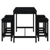 vidaXL 5 Piece Garden Bar Set Black Solid Wood Pine