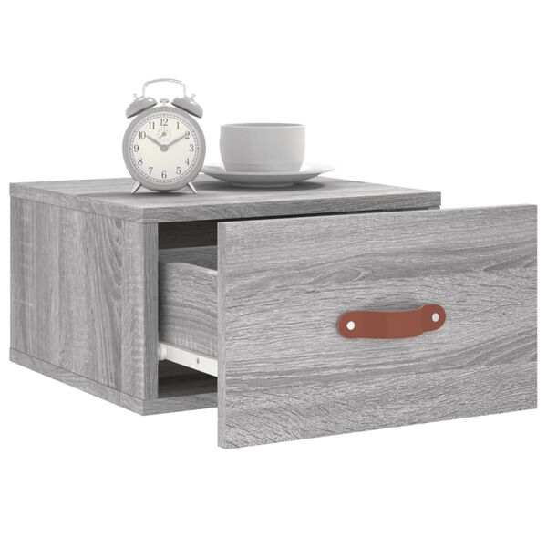 vidaXL Wall-mounted Bedside Cabinets 2 pcs Grey Sonoma 35x35x20 cm