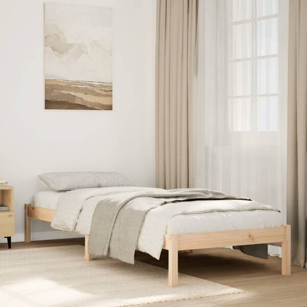 vidaXL Extra Long Bed Frame without Mattress 90x210 cm Solid Wood Pine