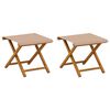 vidaXL Deck Chair 2 pcs Solid Eucalyptus Wood Taupe