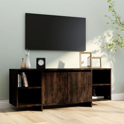 vidaXL TV Cabinet Smoked Oak 130x35x50 cm Engineered Wood