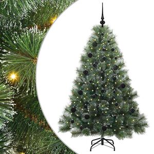 vidaXL Artificial Christmas Tree with 150 LEDs Green 150 cm PE and PVC