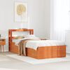 vidaXL Bed Frame with Headboard Wax Brown 100x200 cm Solid Wood Pine