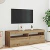 vidaXL TV Cabinet with LED Lights Artisan Oak 120x35x40 cm Engineered Wood