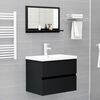 vidaXL Bathroom Mirror Black 60x10.5x37 cm Engineered Wood