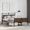 vidaXL Bed Frame without Mattress Brown Oak 120x200 cm Engineered Wood