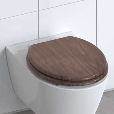 SCHÜTTE Toilet Seat Soft-close DARK WOOD MDF