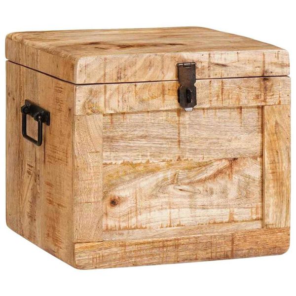 vidaXL Storage Box with Storage with Lock Brown Solid Mango Wood