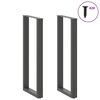 vidaXL Bar Table Legs U-Shaped 2 pcs Anthracite 40x(110-111) cm Steel