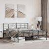 vidaXL Metal Bed Frame without Mattress with Footboard Black 183x213cm