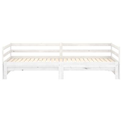 vidaXL Pull-out Day Bed White Solid Pinewood 2x