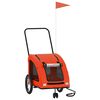 vidaXL Pet Bike Trailer Orange Oxford Fabric and Iron