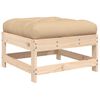 vidaXL Garden Footstool with Cushion Solid Wood Pine
