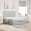 vidaXL Ottoman Bed with Mattresses Light Grey 140x200cm Velvet