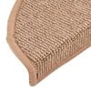 vidaXL Stair Mats 15 pcs 56x17x3 cm Light Brown Half Round