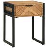 vidaXL Bedside Table Brown 40 x 35 x 50 cm Solid Acacia Wood and Metal
