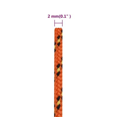 vidaXL Boat Rope Orange 2 mm 25 m Polypropylene