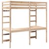 vidaXL Loft Bed Frame Natural 90 x 190 cm Solid Pine Wood