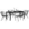 vidaXL Garden Dining Set 5 pcs Black Poly Rattan