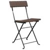 vidaXL Folding Bistro Chairs 2 pcs Brown Poly Rattan and Steel