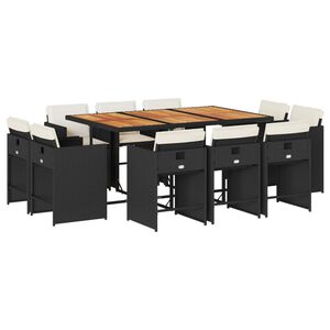 vidaXL Garden Dining Set | Black and Cream