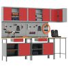 vidaXL Work Cabinet Set with Drawer with Shelf 10 pcs Red and Grey