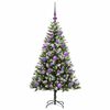 vidaXL Artificial Hinged Christmas Tree with Flocked Snow 120 cm