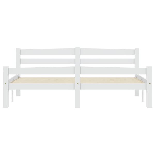 vidaXL Bed Frame without Mattress White Solid Pinewood 160x200 cm