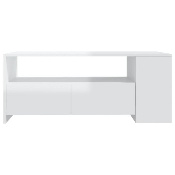 vidaXL Coffee Table High Gloss White 102x55x42 cm Engineered Wood