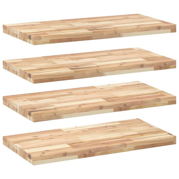 vidaXL Floating Shelves 4 pcs 60x40x4 cm Untreated Solid Wood Acacia