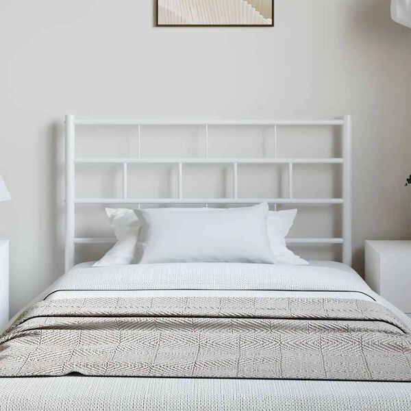 vidaXL Metal Headboard White 100 cm