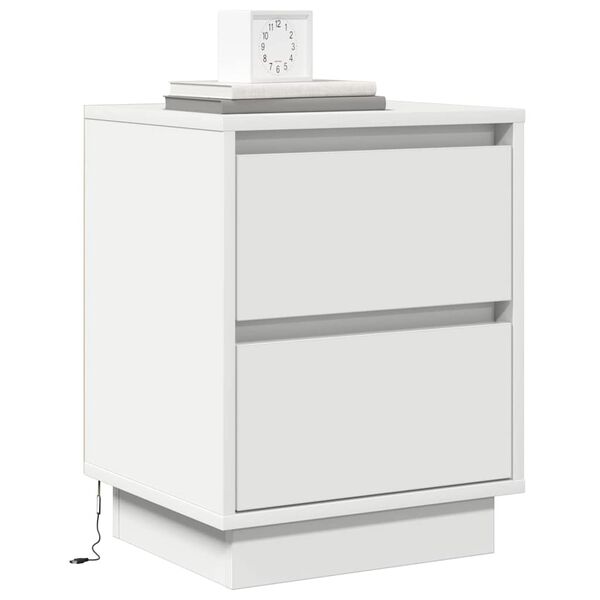 vidaXL Bedside Cabinet White 39 x 34.5 x 50 cm Engineered wood