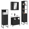 vidaXL 4 Piece Bathroom Cabinet Set Black Engineered Wood