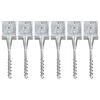 vidaXL Ground Spikes 6 pcs Silver 14x14x58 cm Galvanised Steel