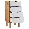 vidaXL Drawer Cabinet"OTTA" Brown&White 45x39x90cm Solid Wood Pine