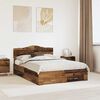 vidaXL Bed Frame with Headboard Old Wood 140 x 190 cm Engineered Wood